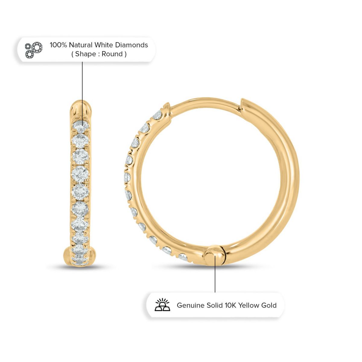 1/3 ct. t.w. Diamond Hoop Earring in 10K Gold