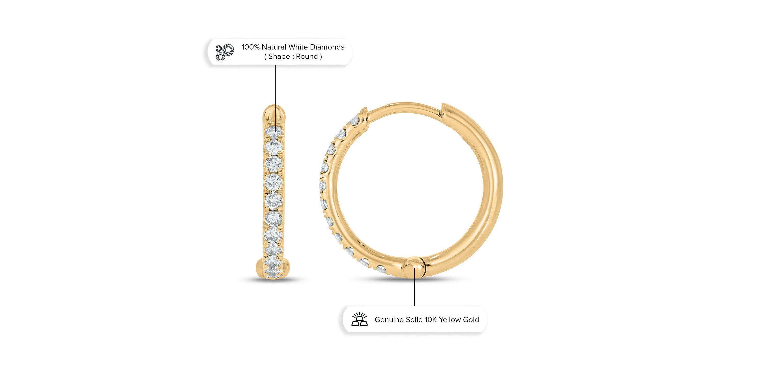 1/3 ct. t.w. Diamond Hoop Earring in 10K Gold