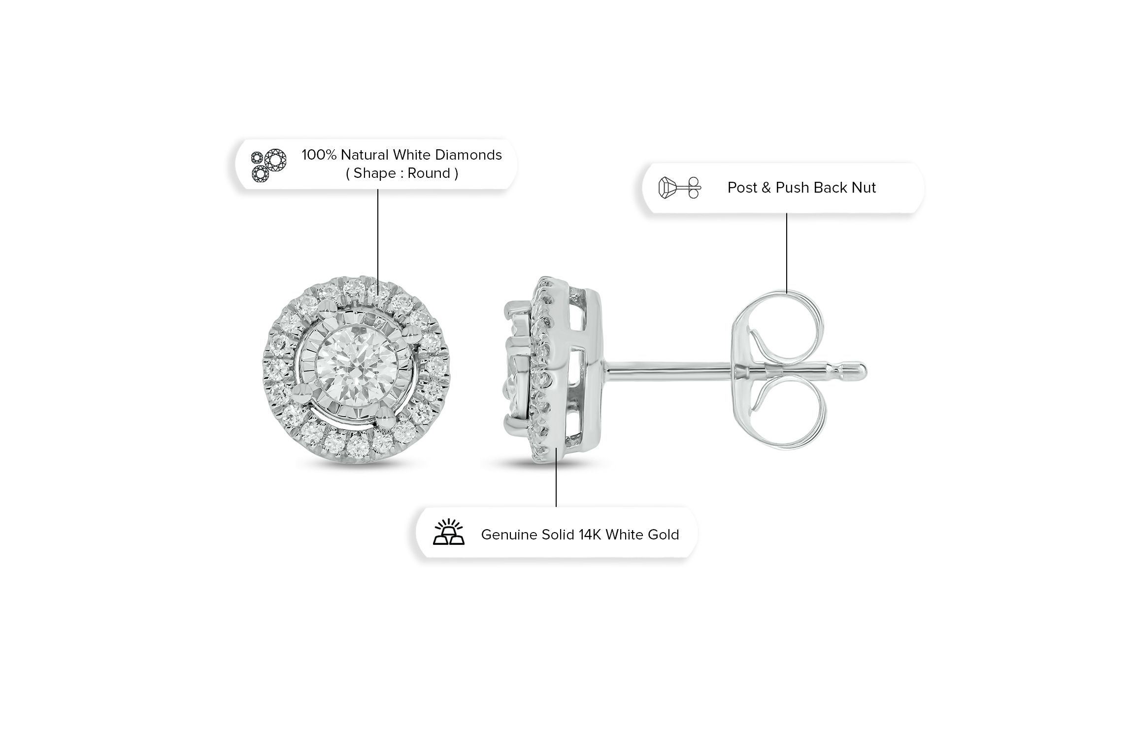 1/2 ct. t.w. Diamond Solitaire Earring In 14K Gold
