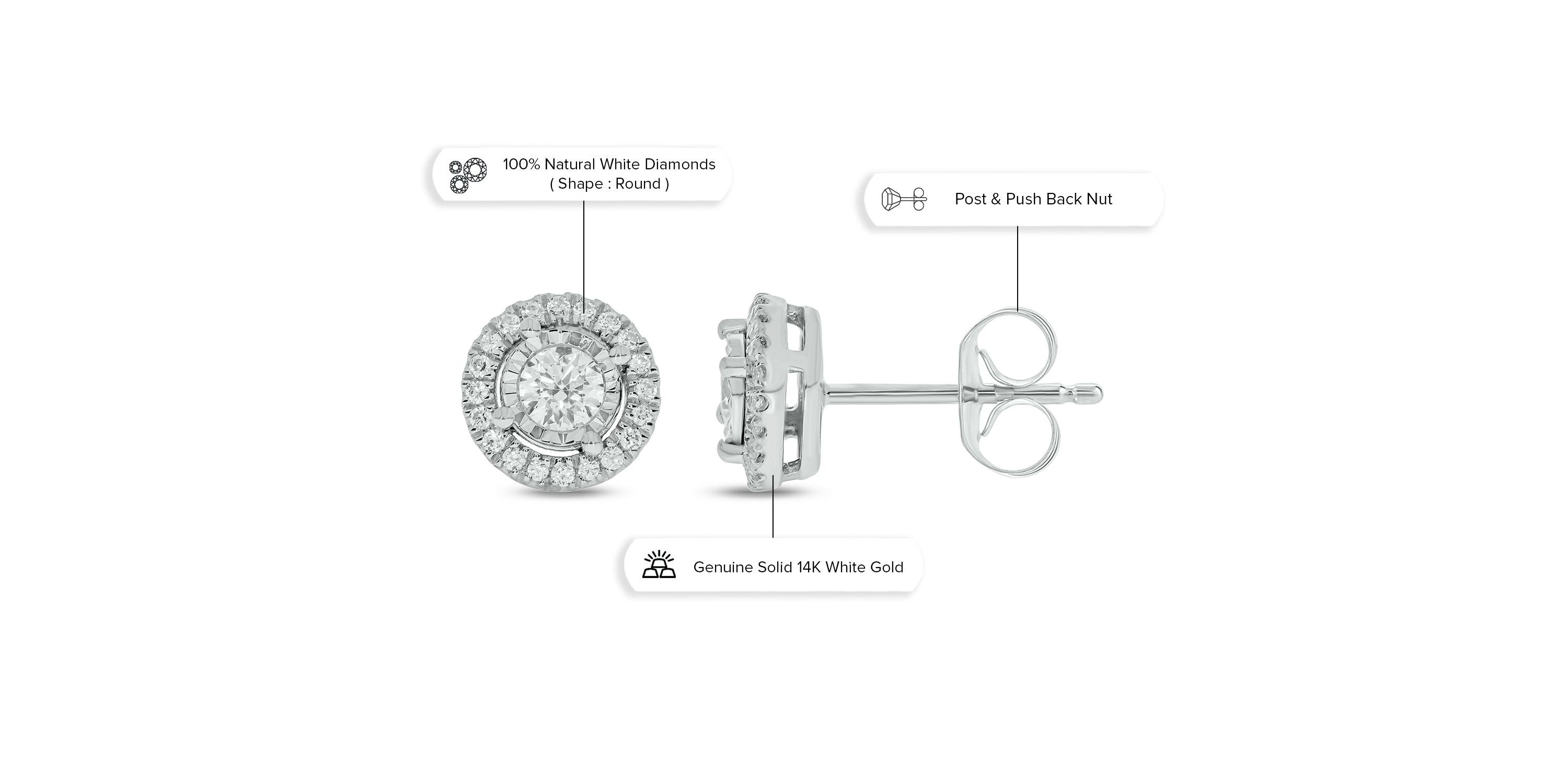 1/2 ct. t.w. Diamond Solitaire Earring In 14K Gold