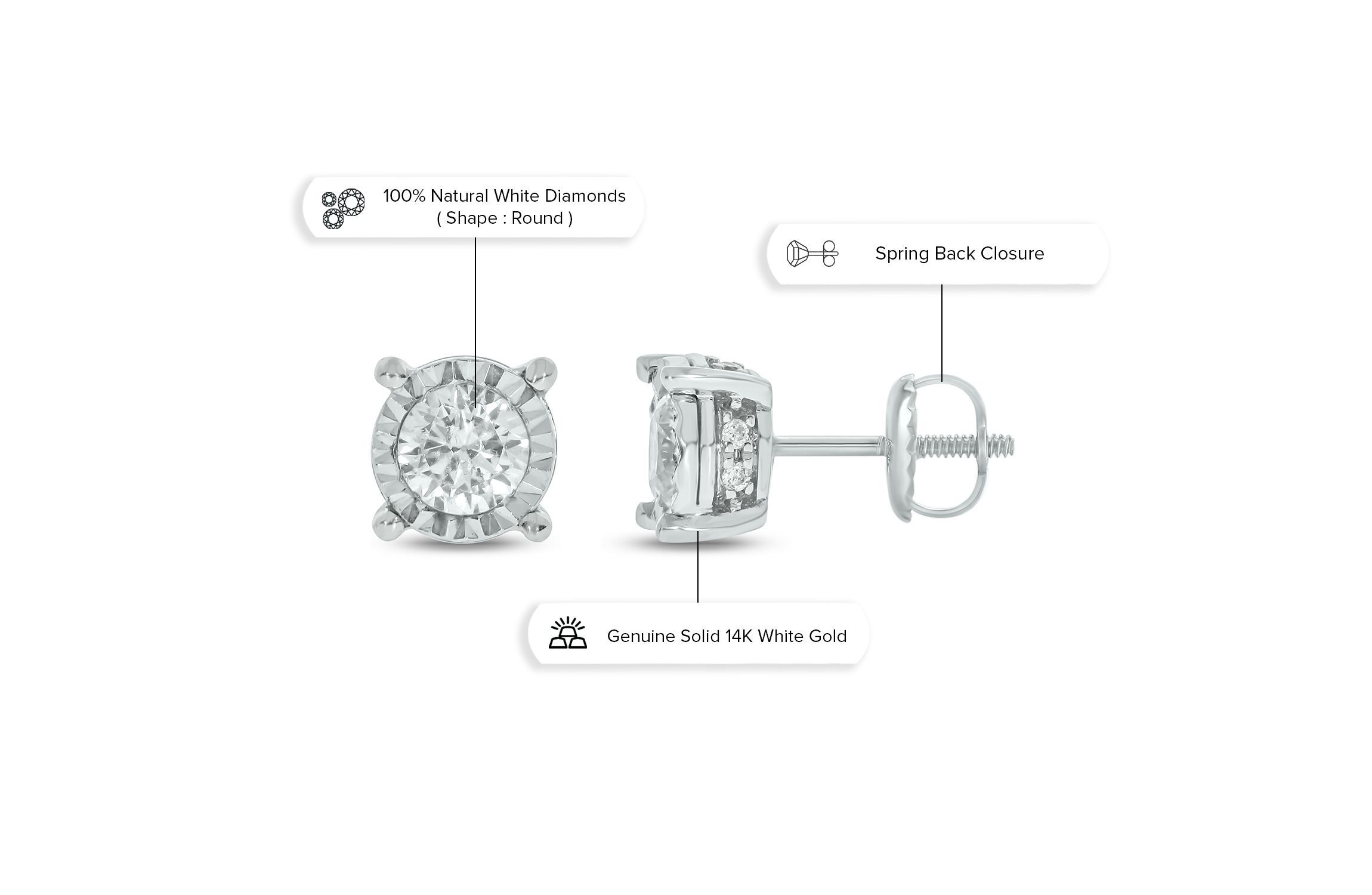 1/2 ct. t.w. Diamond Solitaire Earring In 14K Gold