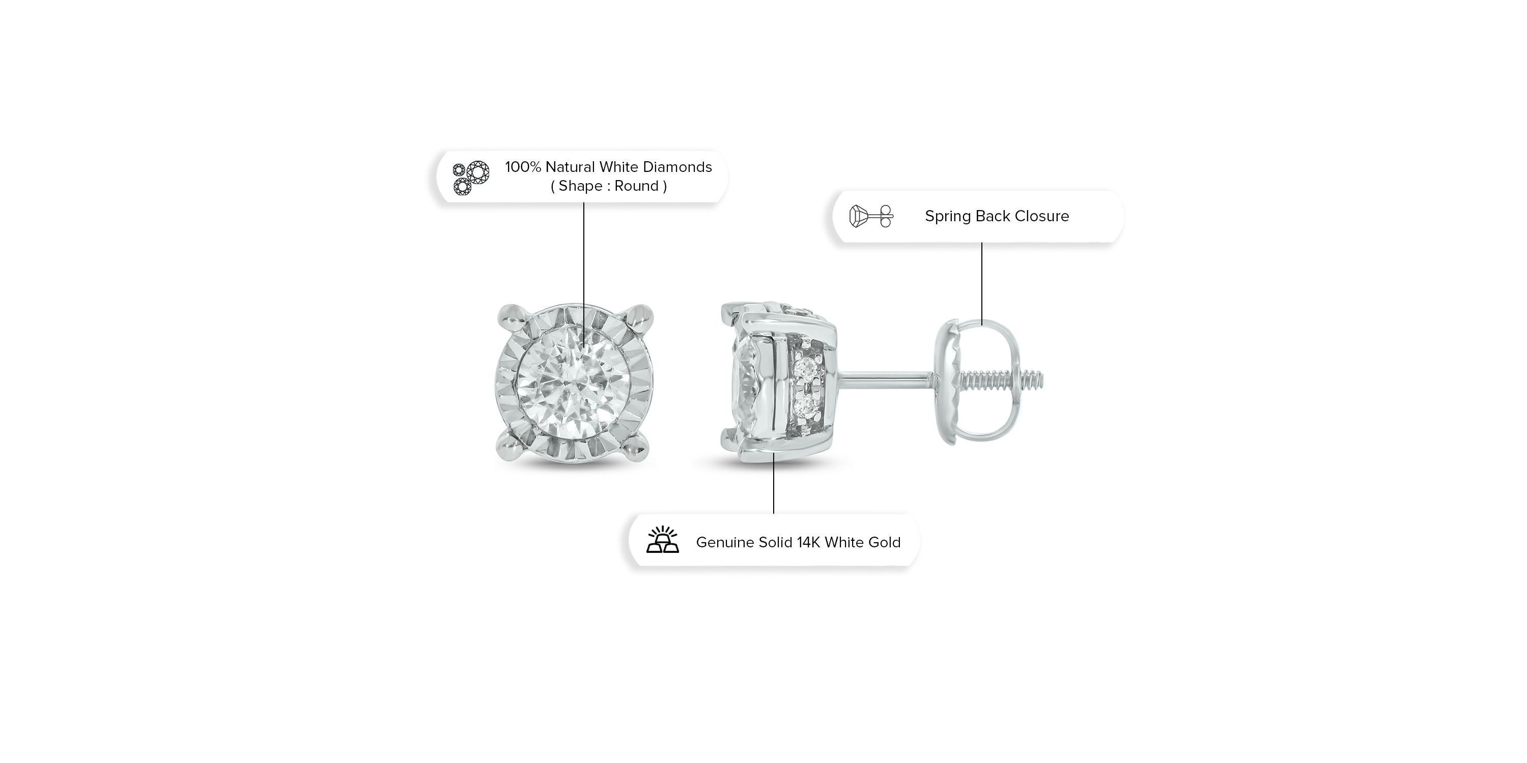 1/2 ct. t.w. Diamond Solitaire Earring In 14K Gold