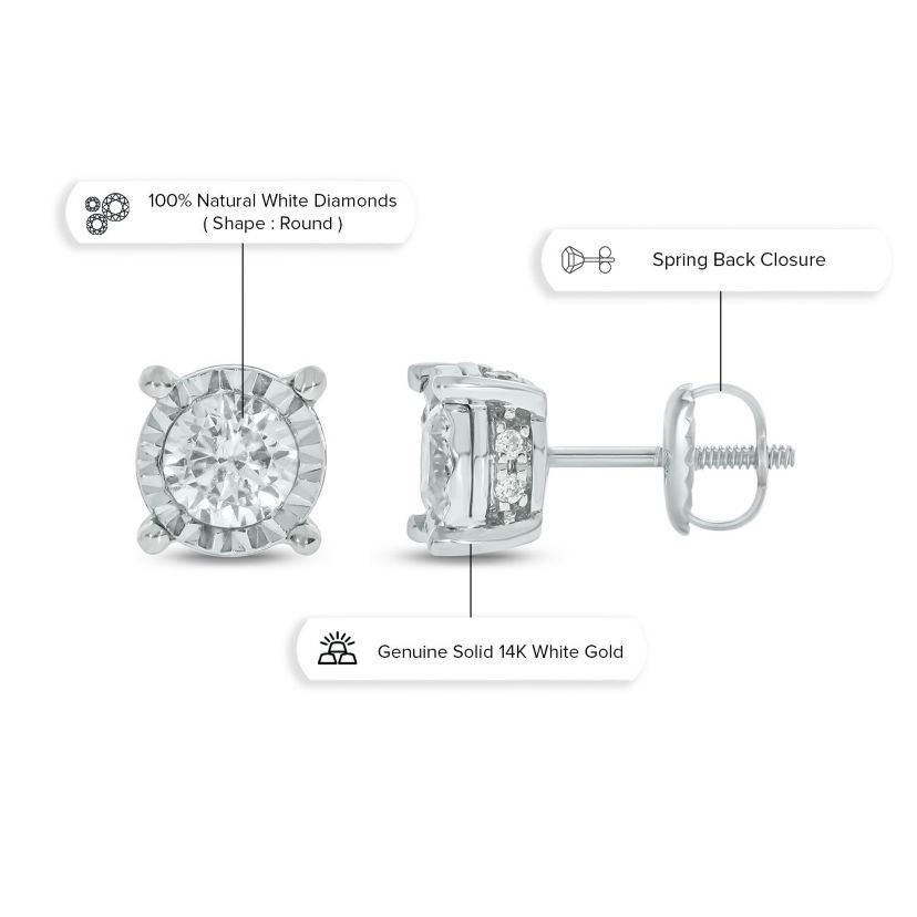 1/2 ct. t.w. Diamond Solitaire Earring In 14K Gold