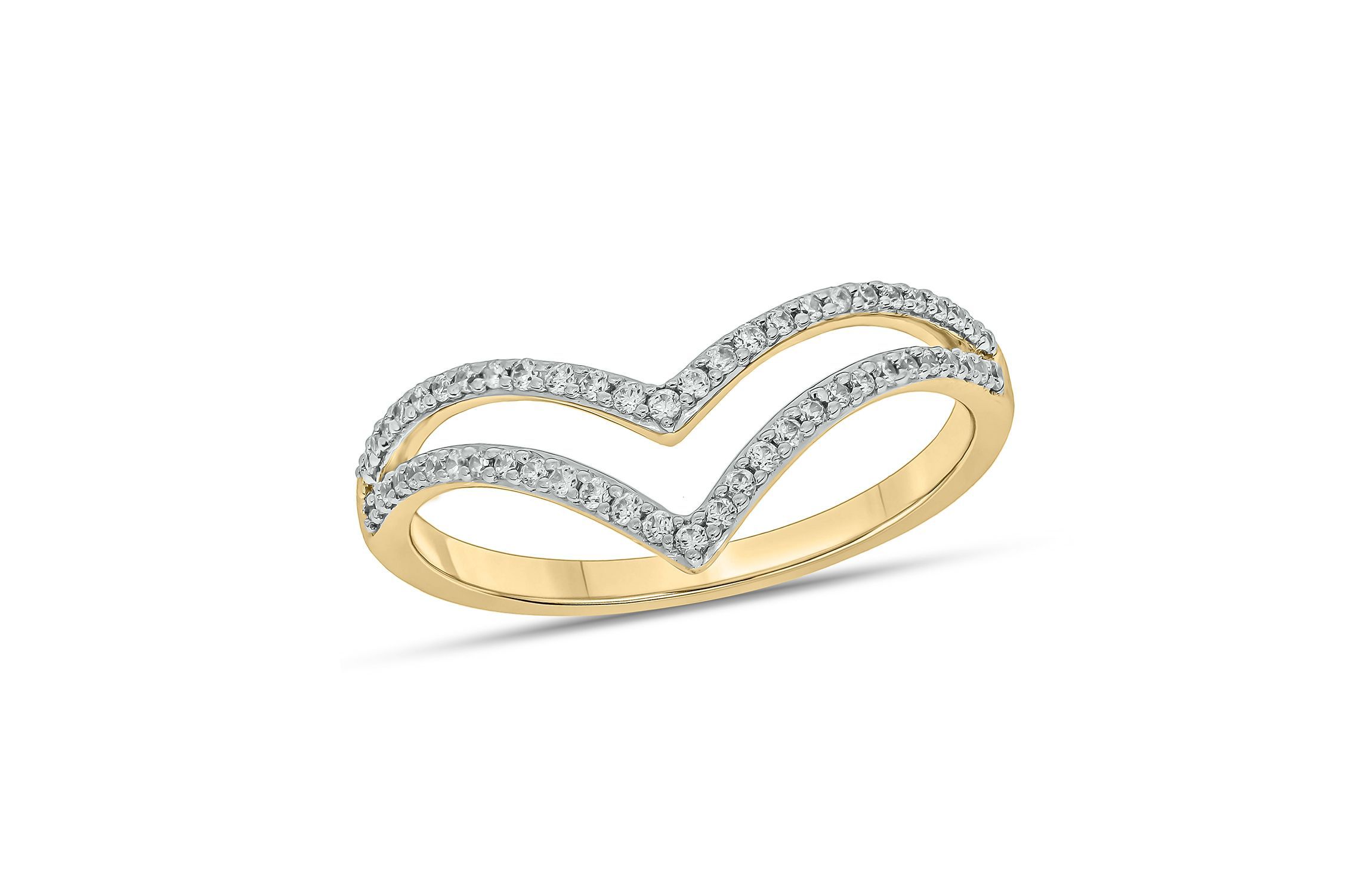 1/4 ct. t.w. Diamond Curve Ring In 10K Gold