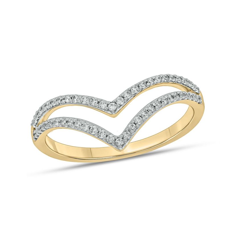 1/4 ct. t.w. Diamond Curve Ring In 10K Gold
