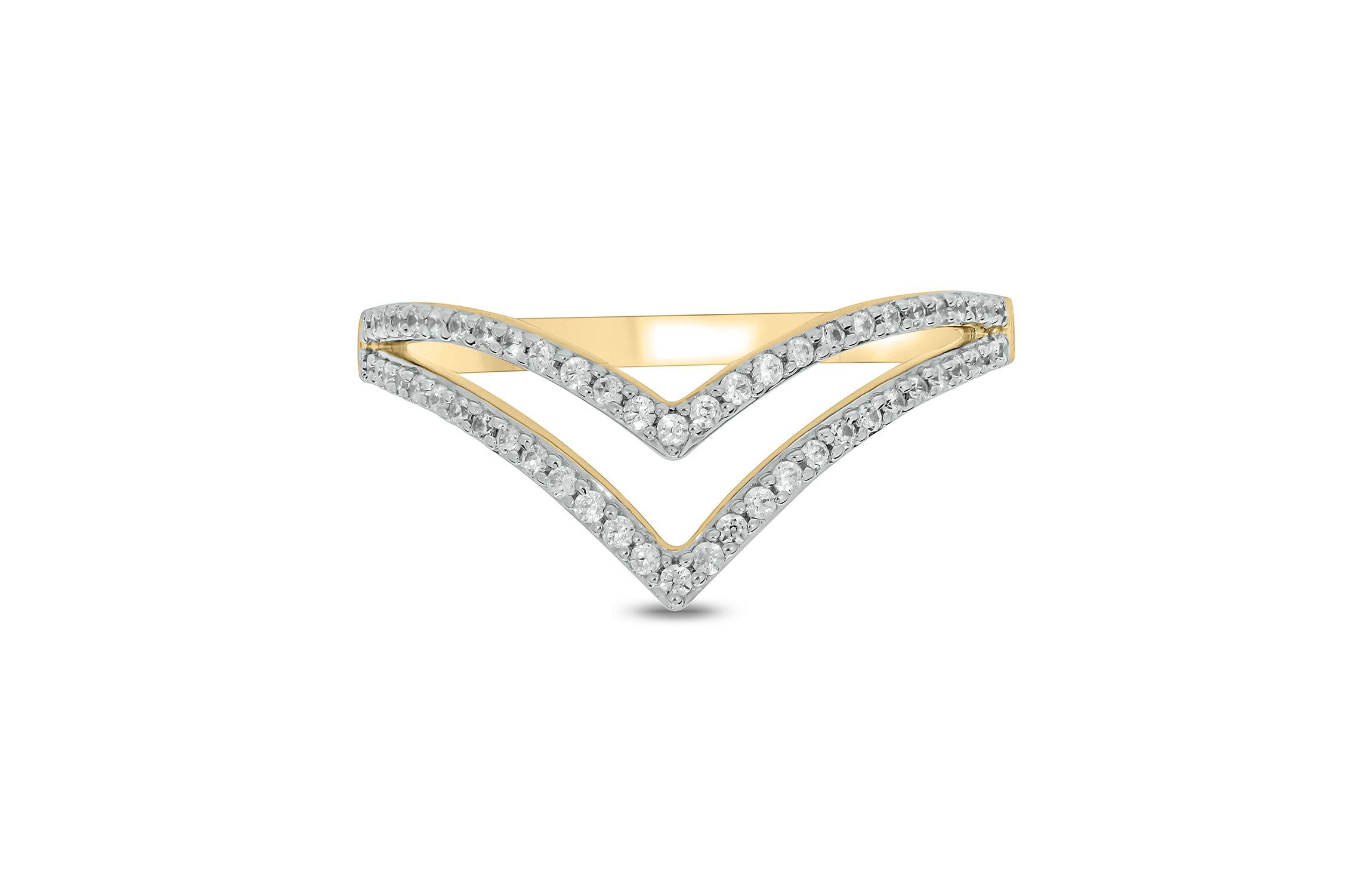 1/4 ct. t.w. Diamond Curve Ring In 10K Gold