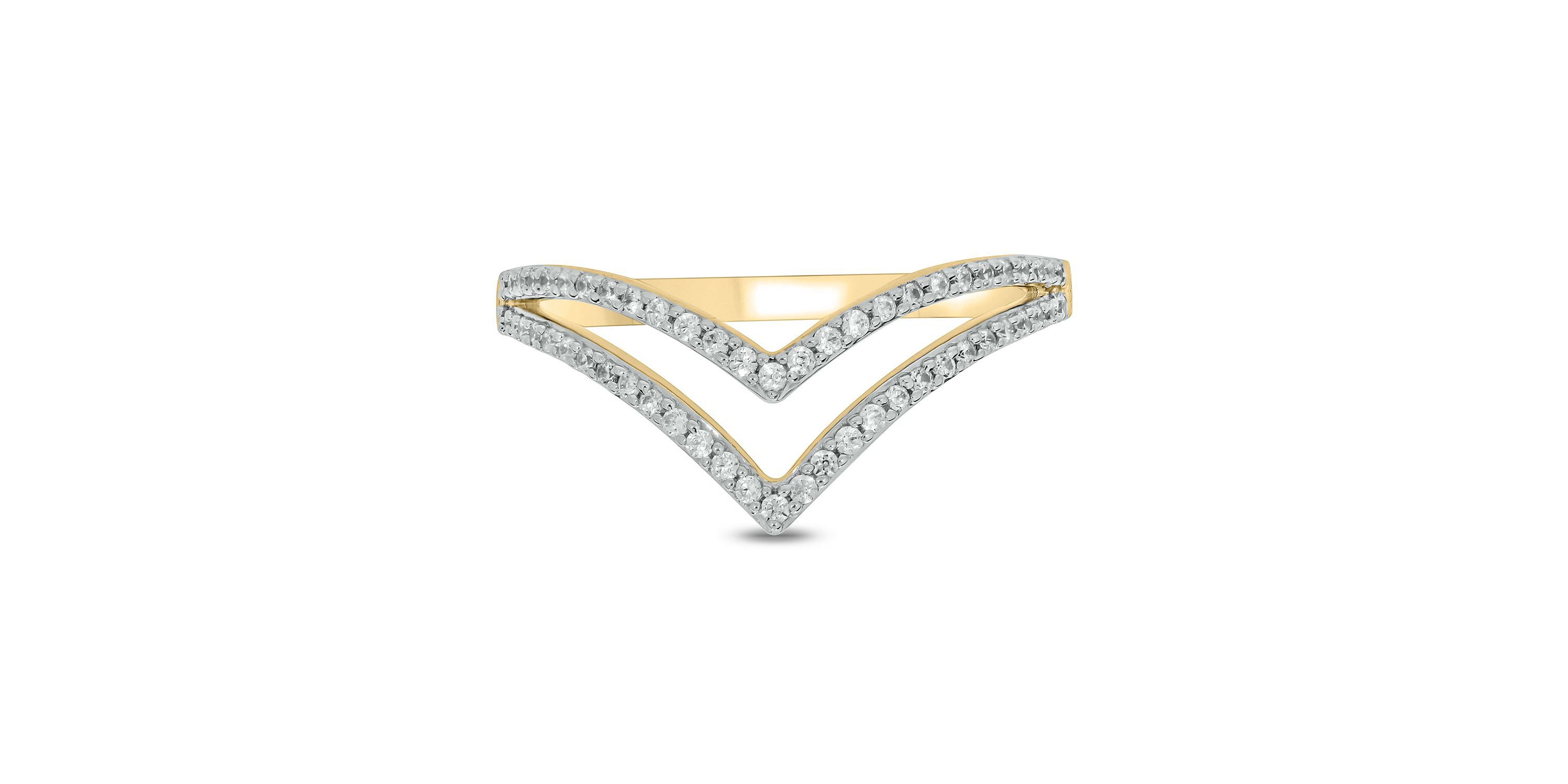 1/4 ct. t.w. Diamond Curve Ring In 10K Gold