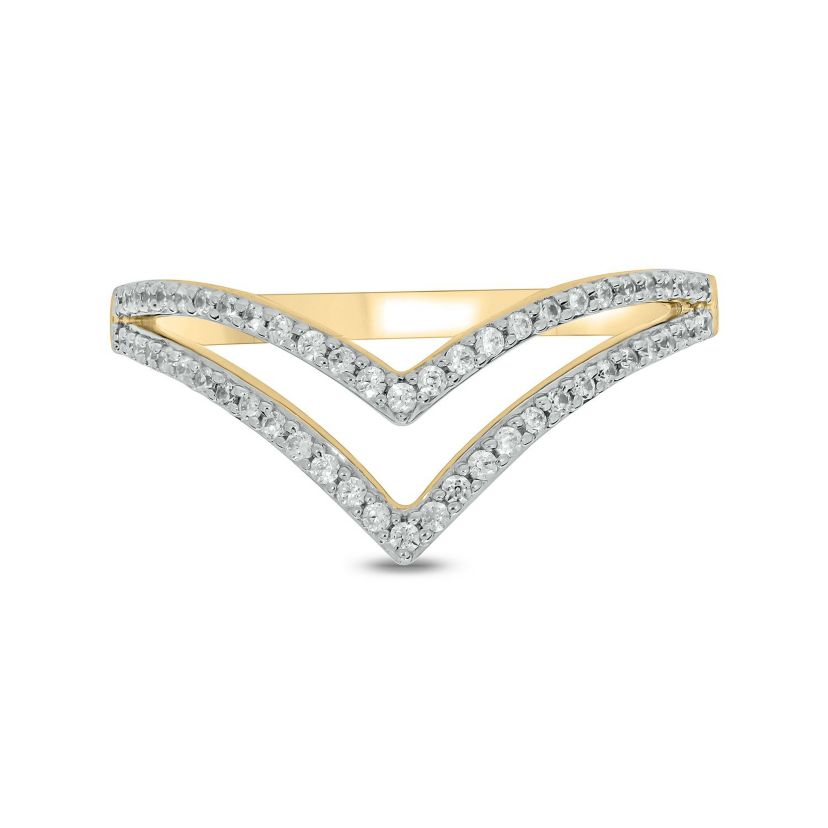 1/4 ct. t.w. Diamond Curve Ring In 10K Gold
