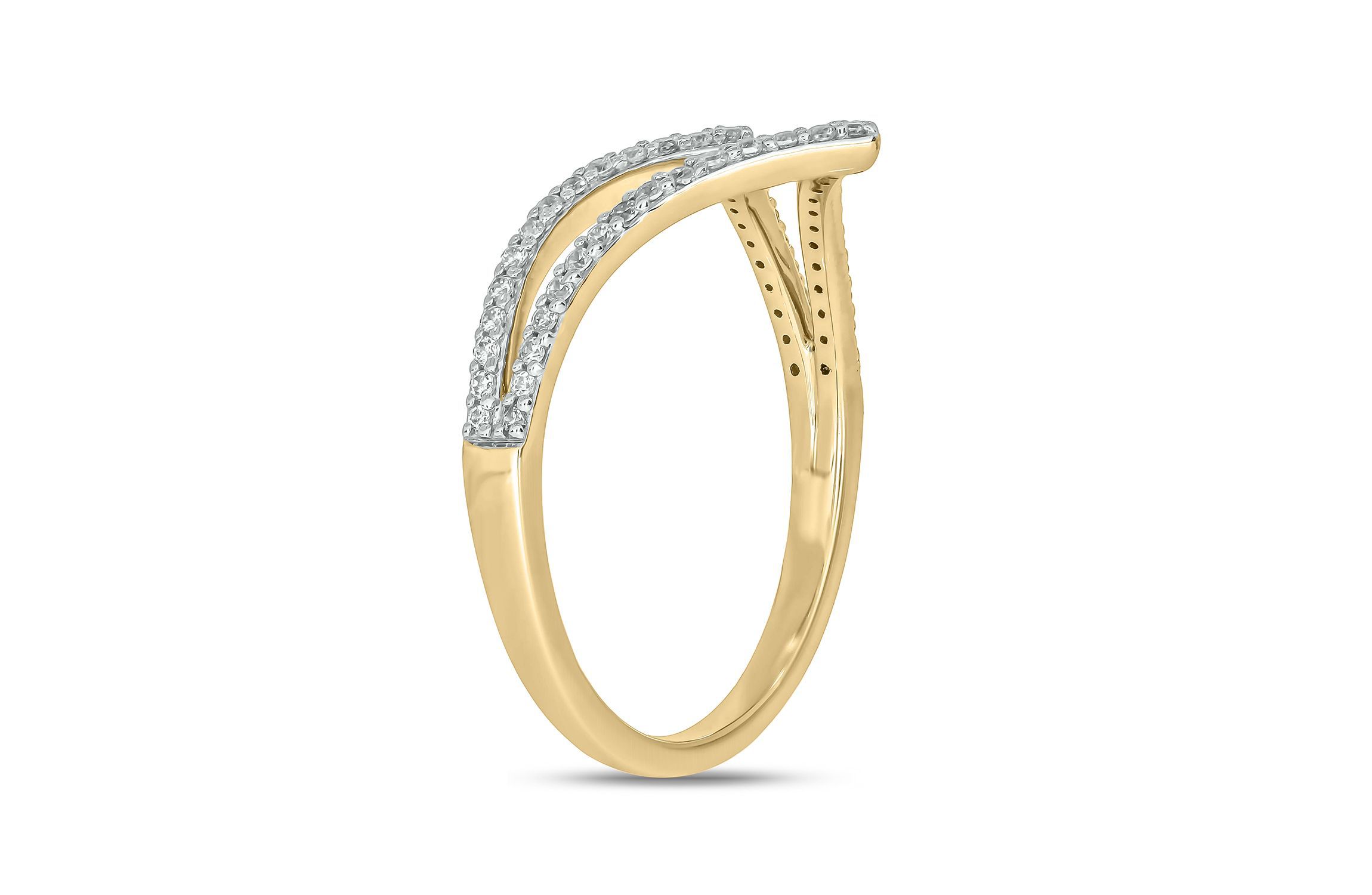 1/4 ct. t.w. Diamond Curve Ring In 10K Gold