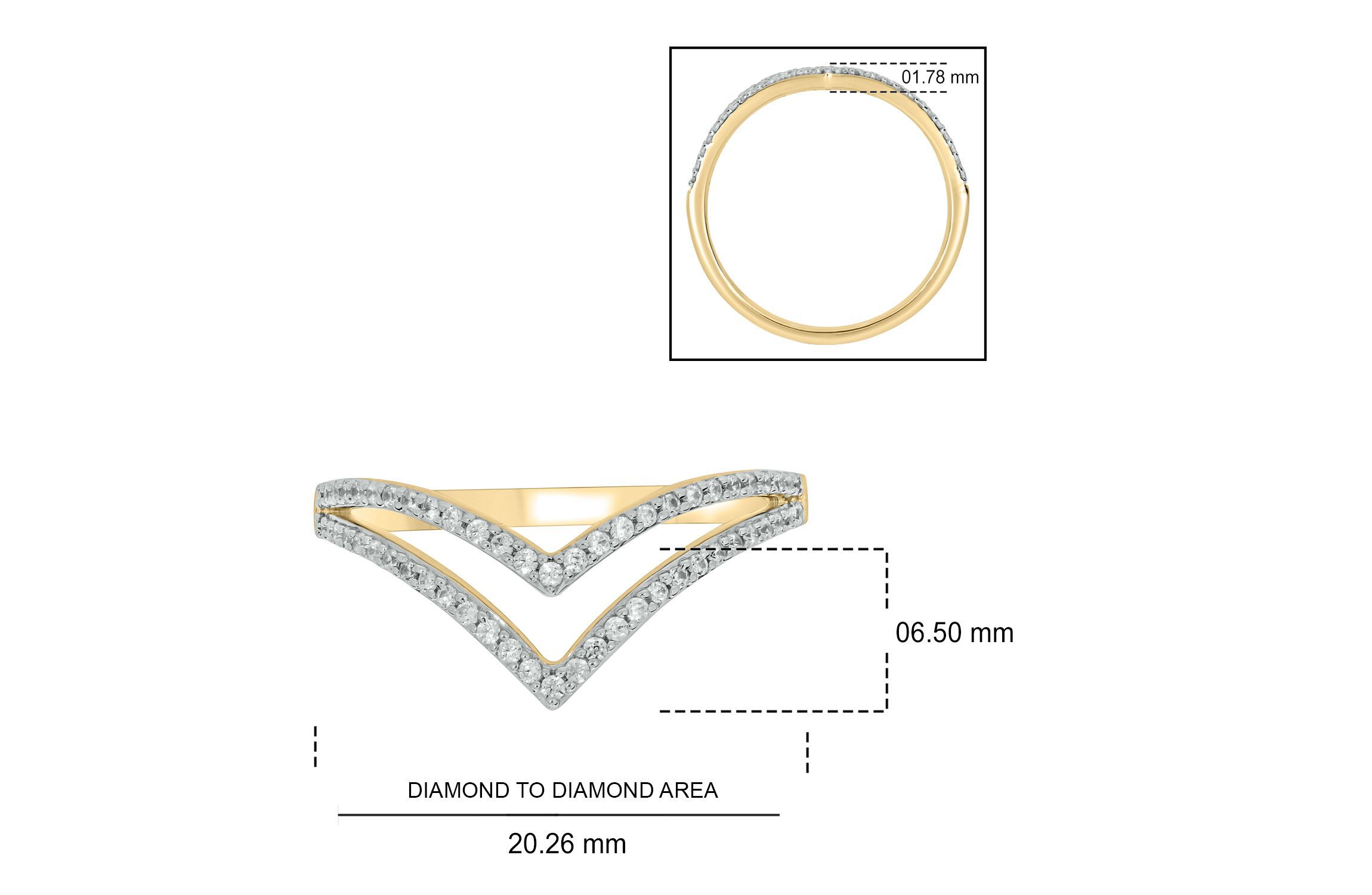 1/4 ct. t.w. Diamond Curve Ring In 10K Gold