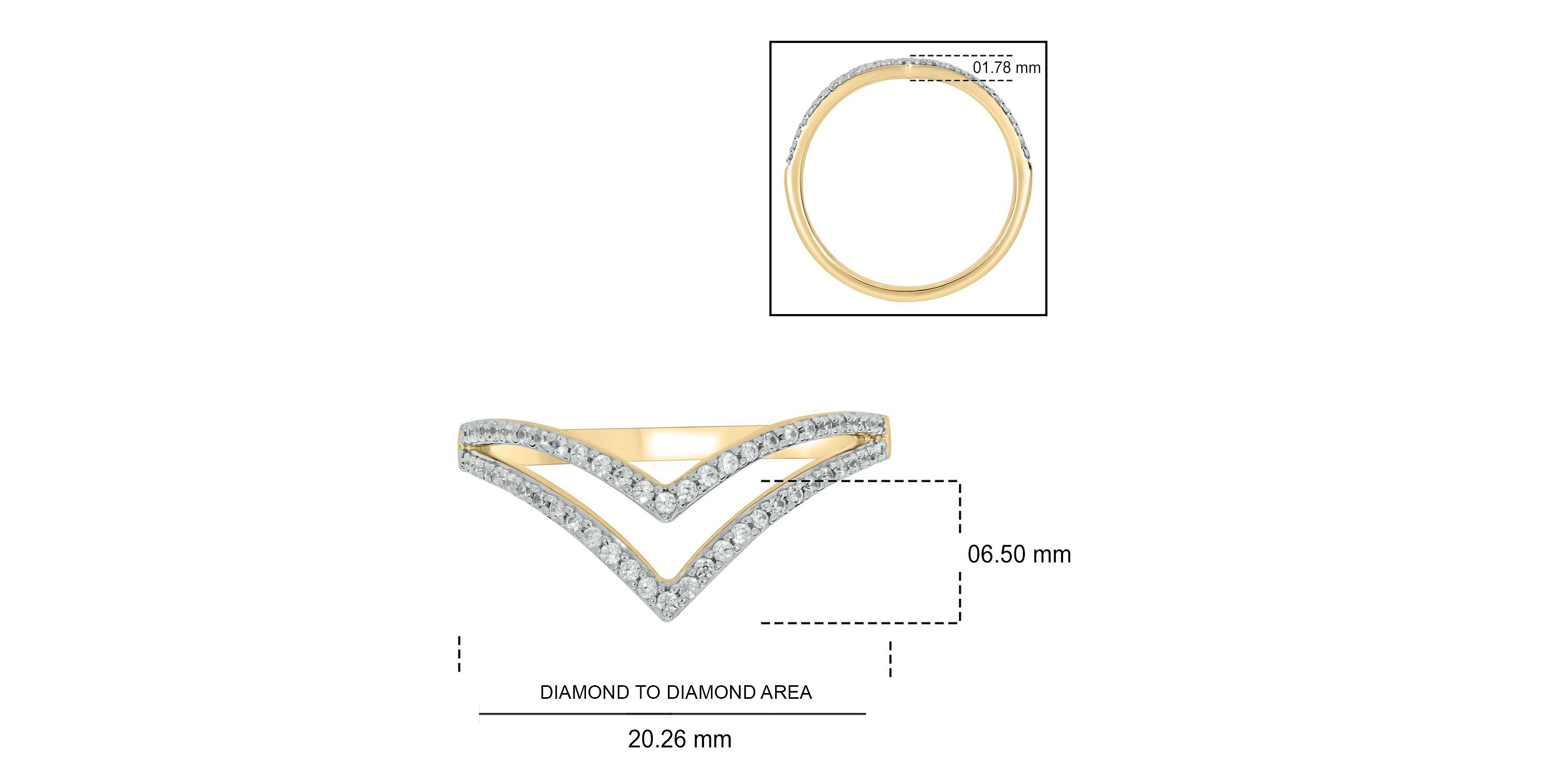 1/4 ct. t.w. Diamond Curve Ring In 10K Gold