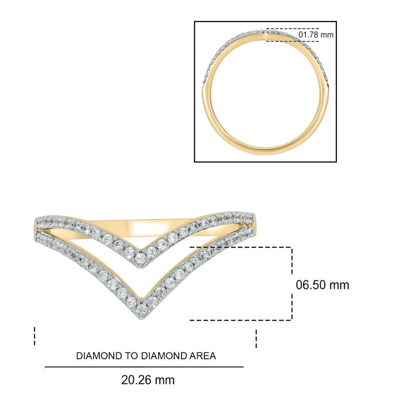 1/4 ct. t.w. Diamond Curve Ring In 10K Gold