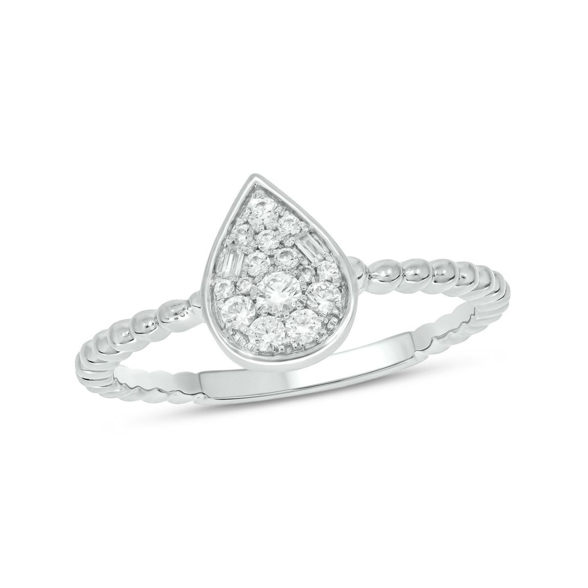 1/5 ct. t.w. Diamond Pear Shape Promise Ring In 10K Gold