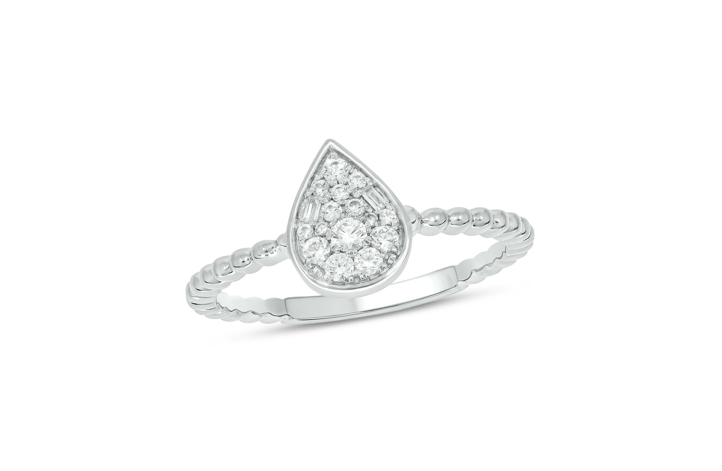 1/5 ct. t.w. Diamond Pear Shape Promise Ring In 10K Gold