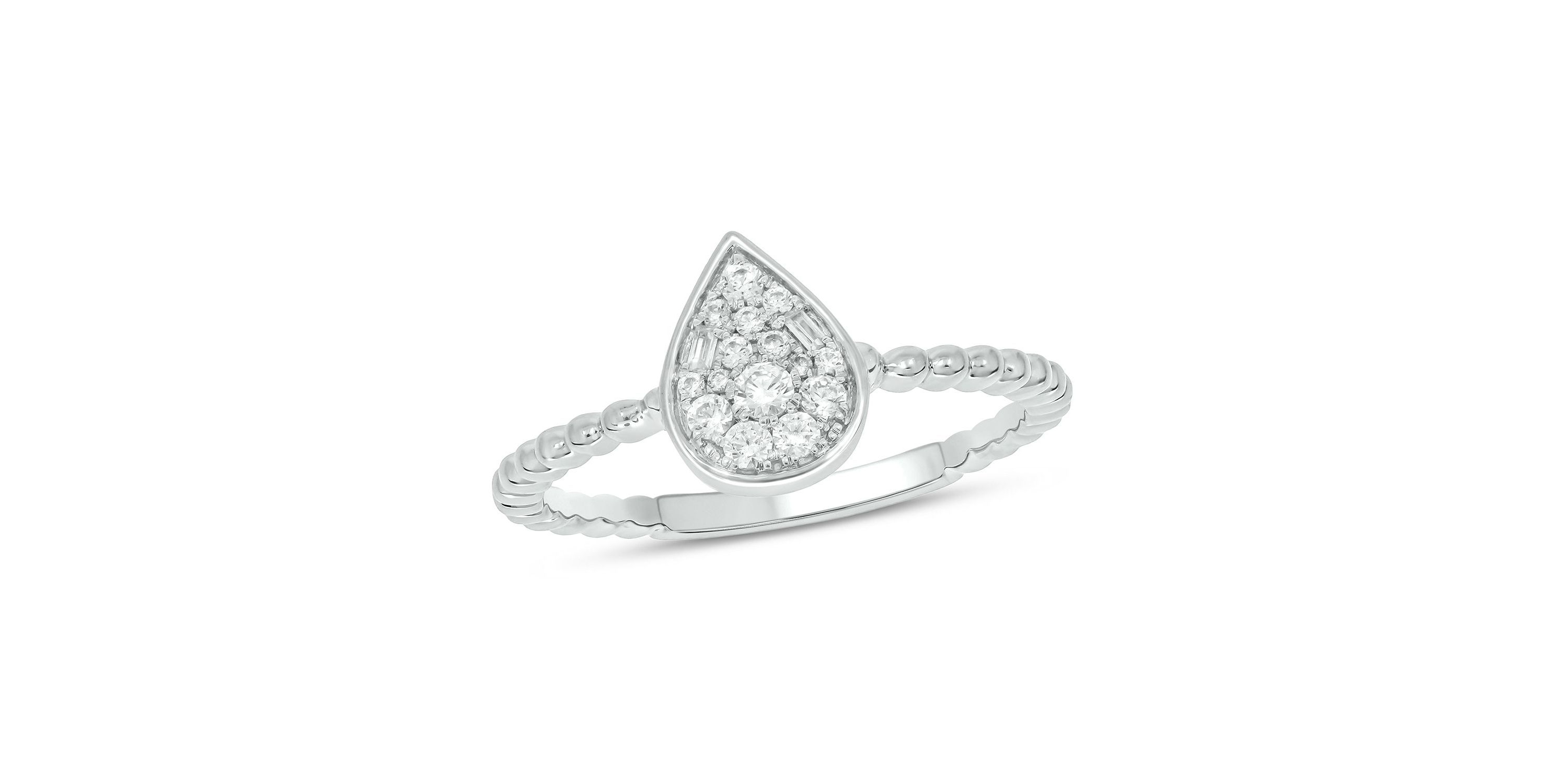 1/5 ct. t.w. Diamond Pear Shape Promise Ring In 10K Gold