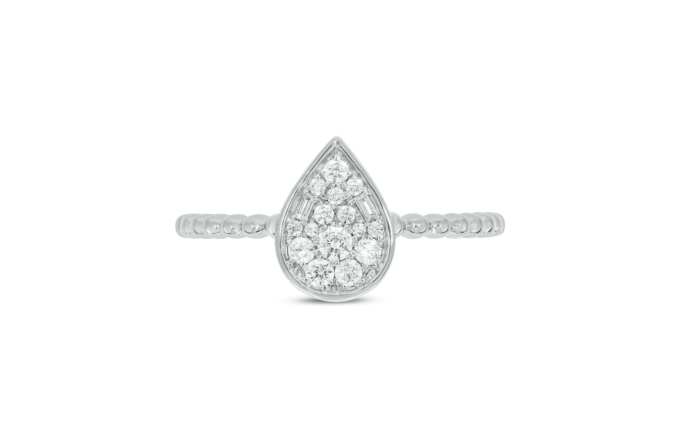 1/5 ct. t.w. Diamond Pear Shape Promise Ring In 10K Gold