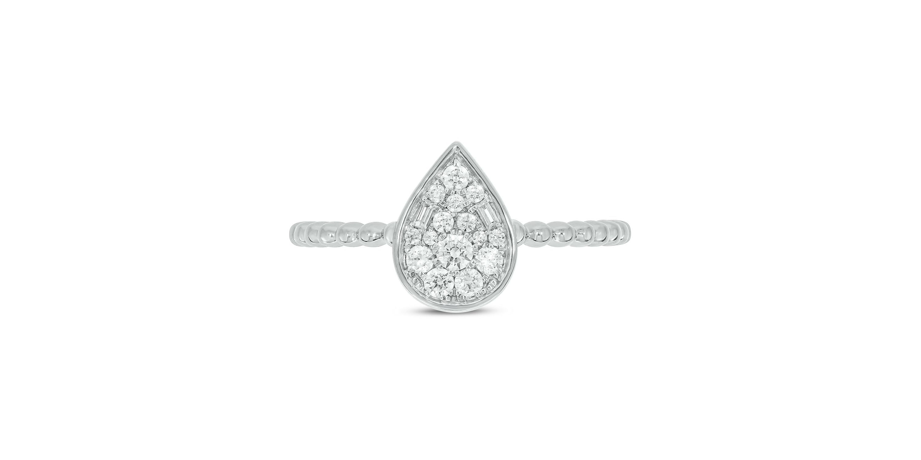 1/5 ct. t.w. Diamond Pear Shape Promise Ring In 10K Gold