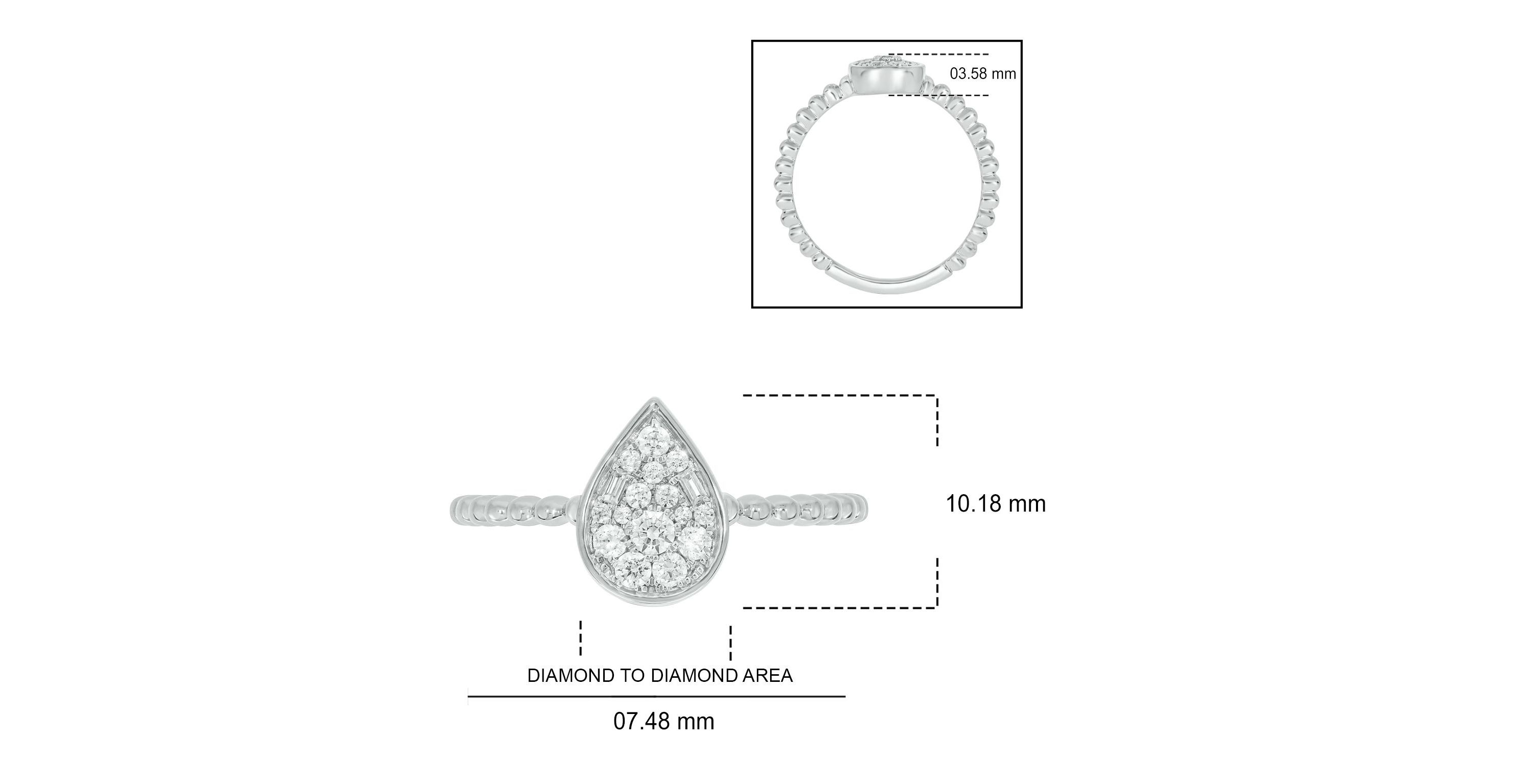 1/5 ct. t.w. Diamond Pear Shape Promise Ring In 10K Gold