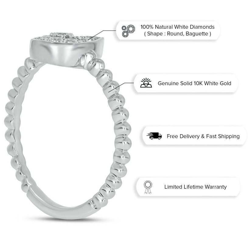 1/5 ct. t.w. Diamond Pear Shape Promise Ring In 10K Gold