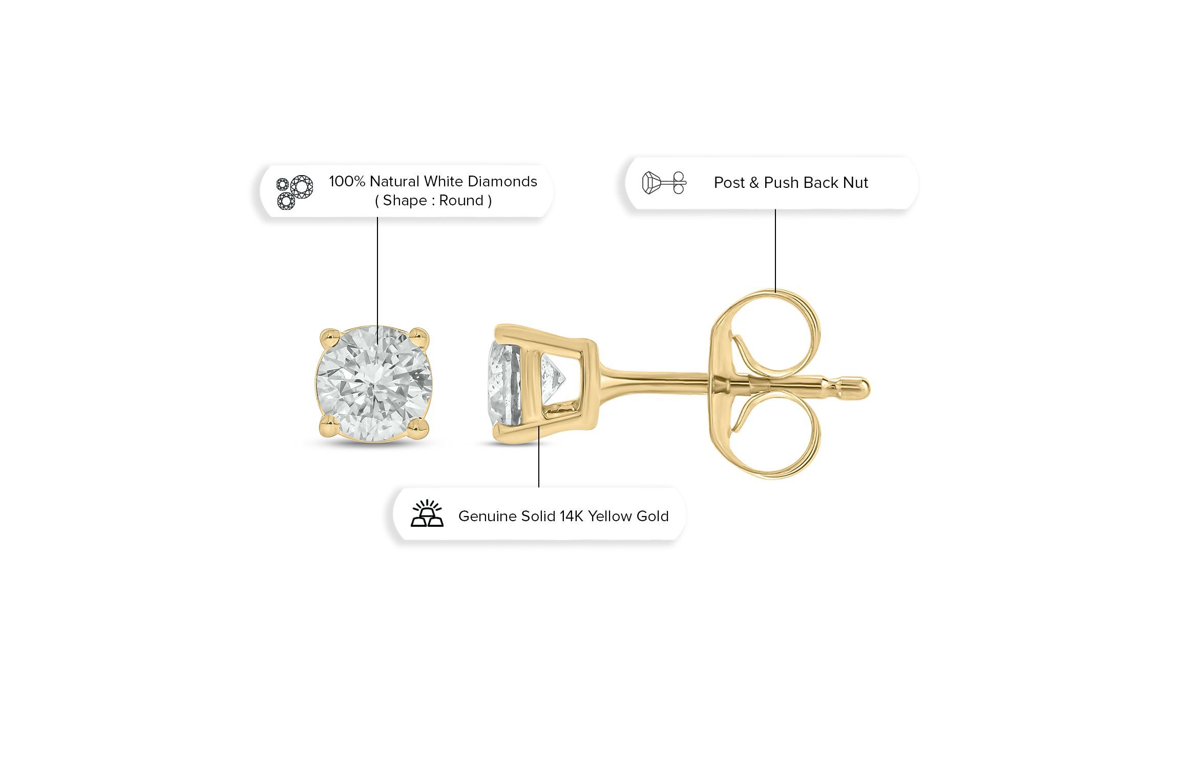 3/8 ct. t.w. Diamond Solitaire Earring In 14K Gold