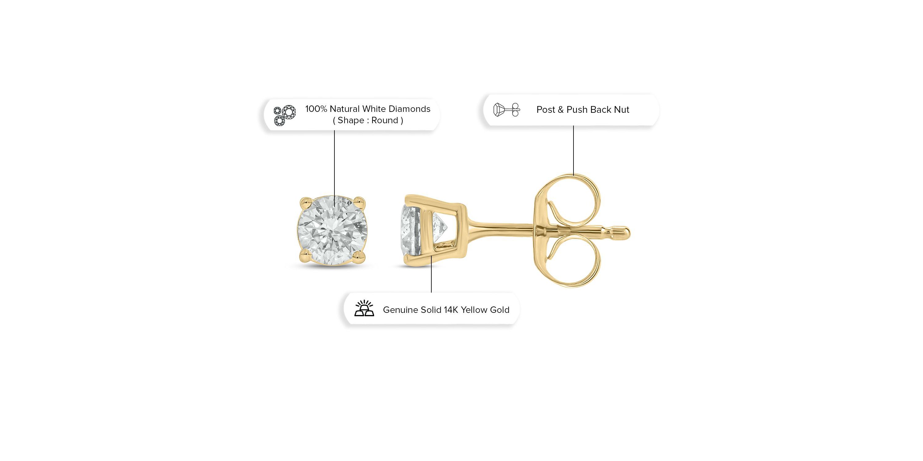 3/8 ct. t.w. Diamond Solitaire Earring In 14K Gold