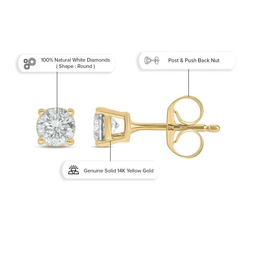 3/8 ct. t.w. Diamond Solitaire Earring In 14K Gold