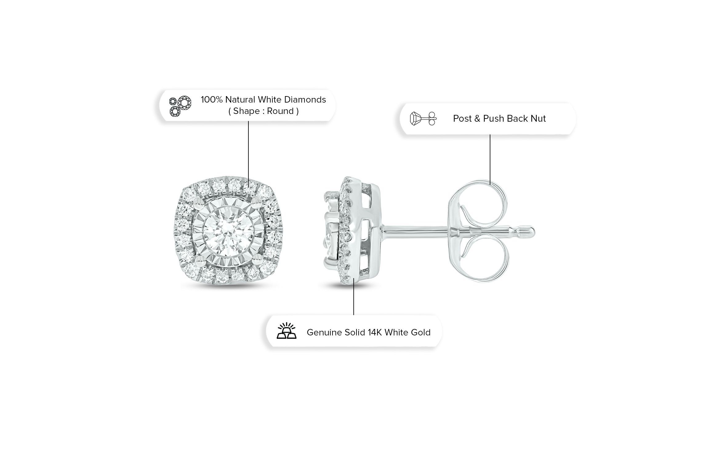 1/2 ct. t.w. Diamond Solitaire Earring In 14K Gold