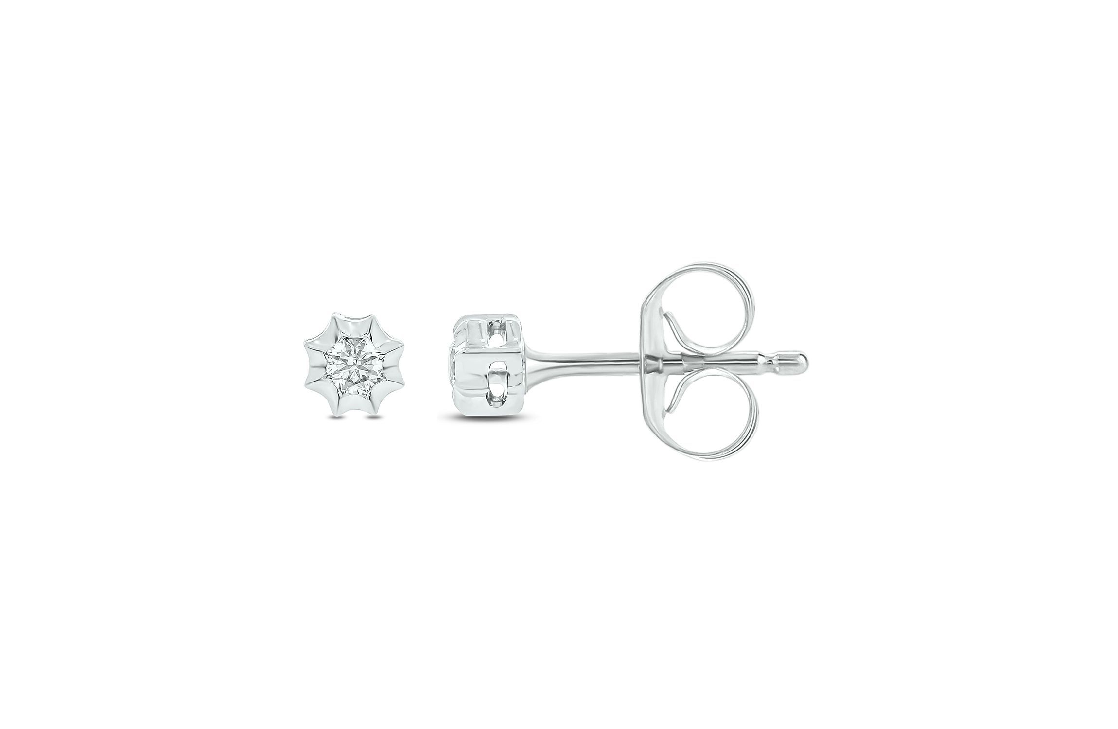 Diamond Accent Solitaire Earring In 14K Gold