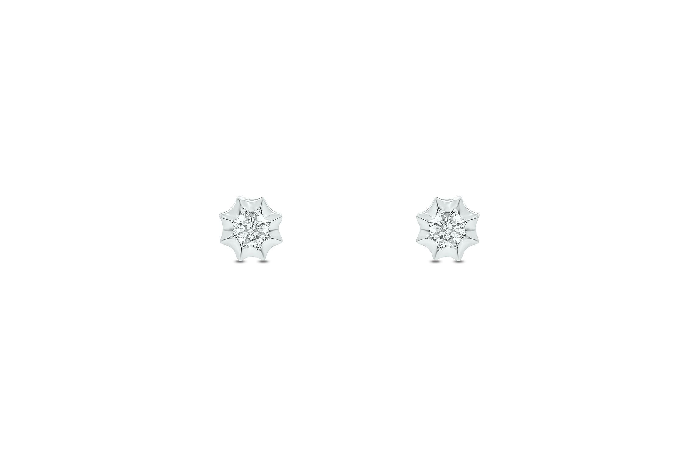 Diamond Accent Solitaire Earring In 14K Gold