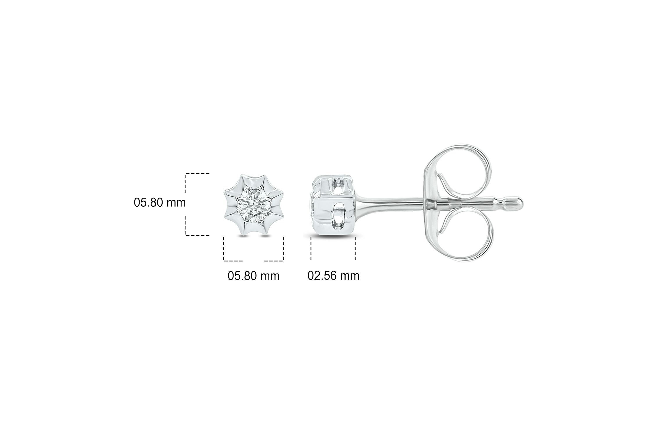 Diamond Accent Solitaire Earring In 14K Gold