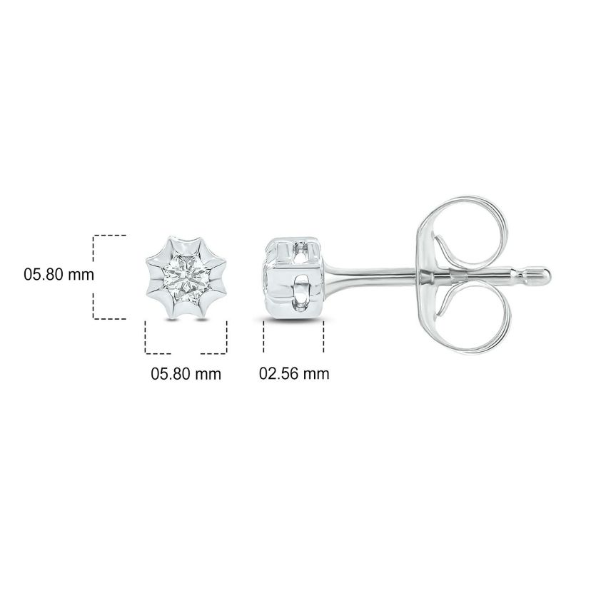 Diamond Accent Solitaire Earring In 14K Gold