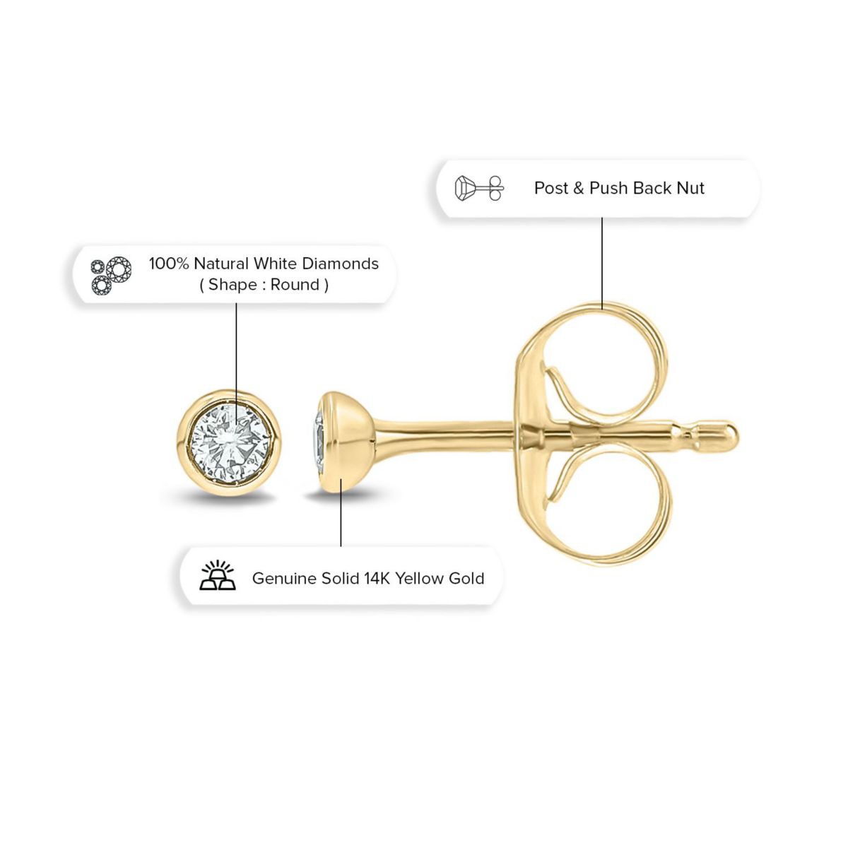 1/10 ct. t.w. Diamond Solitaire Earring In 14K Gold