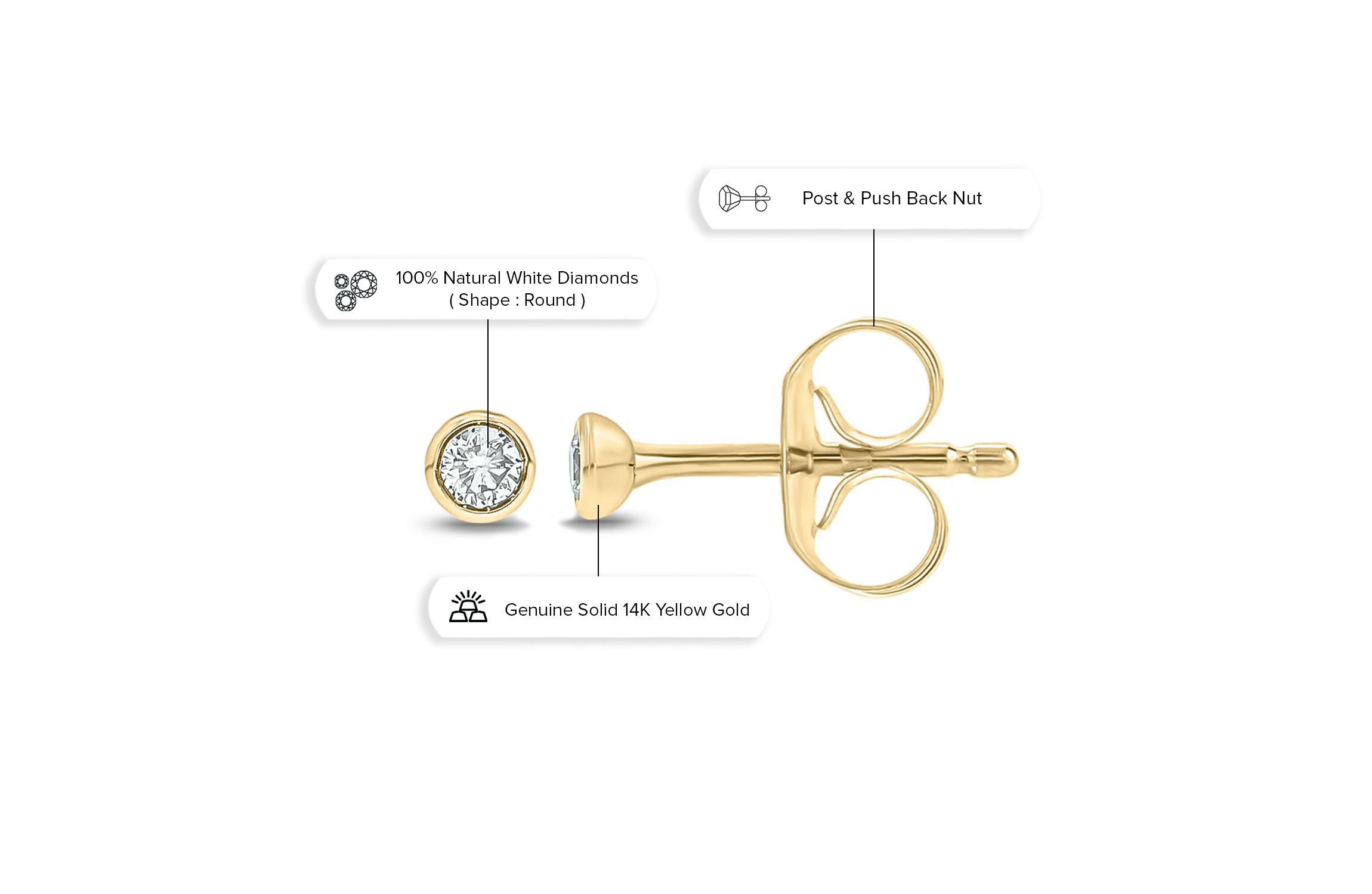 1/10 ct. t.w. Diamond Solitaire Earring In 14K Gold