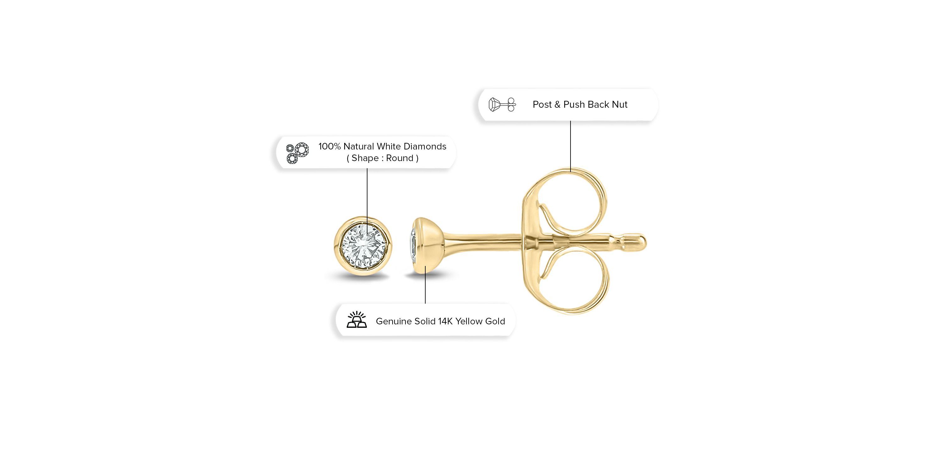 1/10 ct. t.w. Diamond Solitaire Earring In 14K Gold