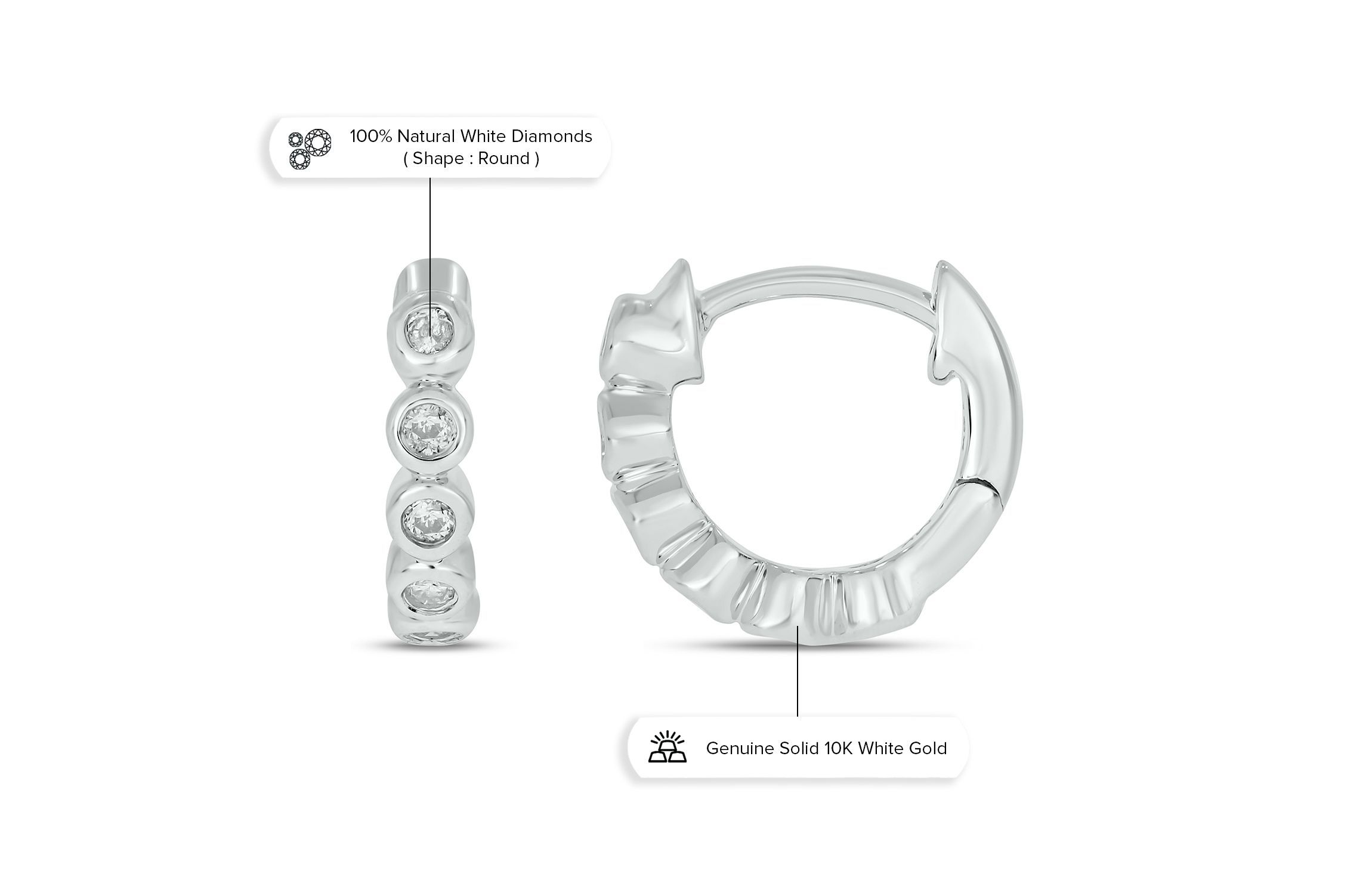 1/10 ct. t.w. Diamond Hoop Earring in 10K Gold