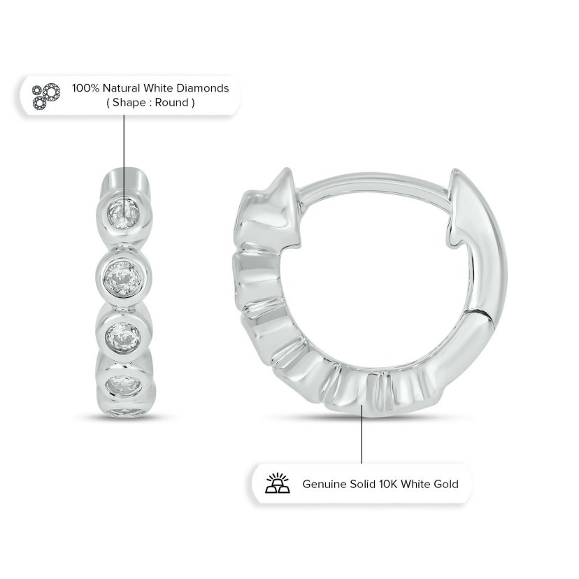 1/10 ct. t.w. Diamond Hoop Earring in 10K Gold
