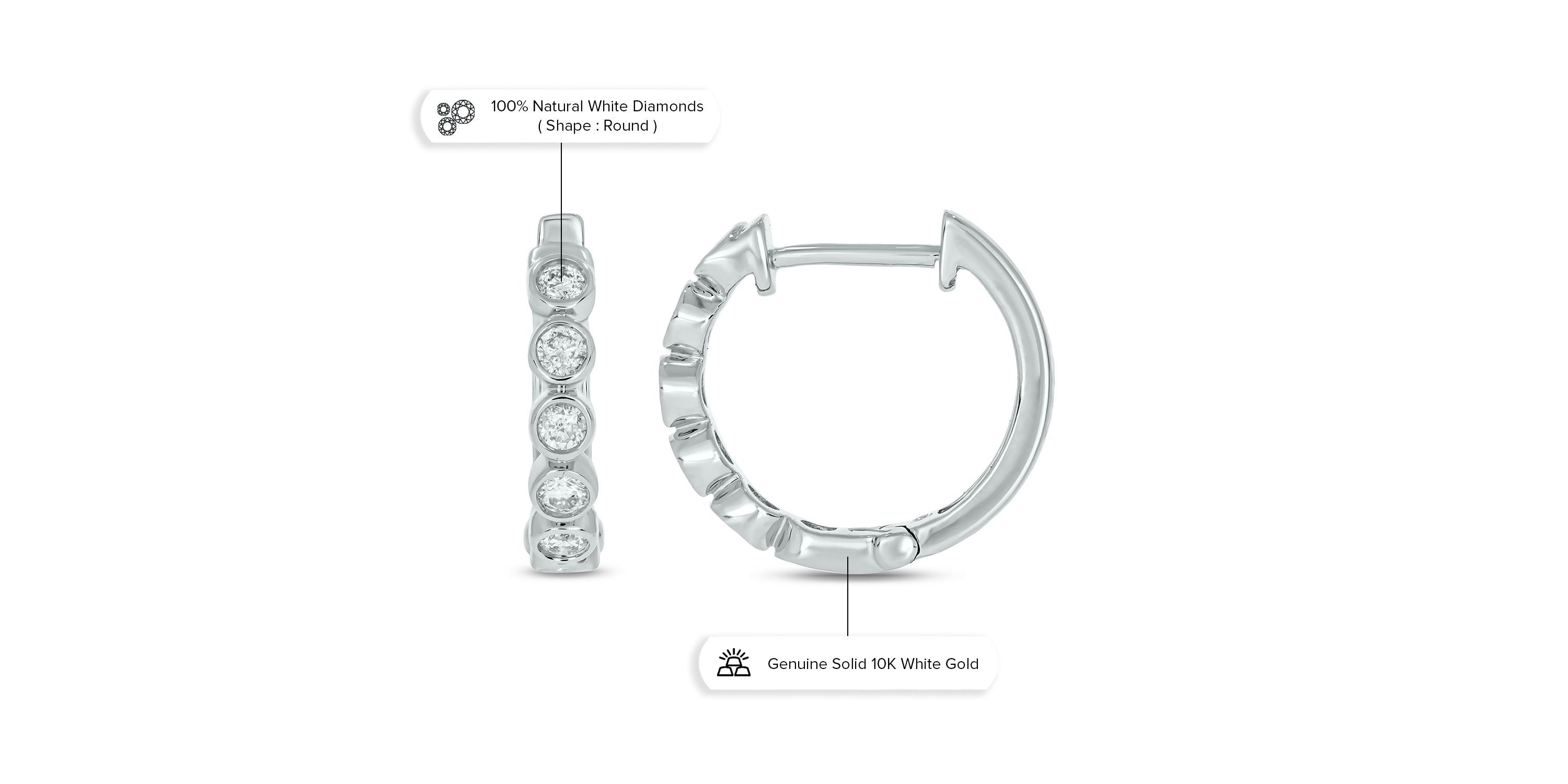 3/8 ct. t.w. Diamond Hoop Earring in 10K Gold