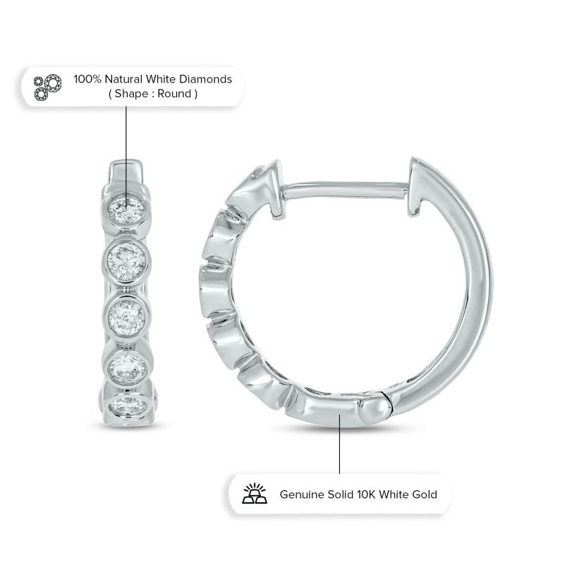 3/8 ct. t.w. Diamond Hoop Earring in 10K Gold