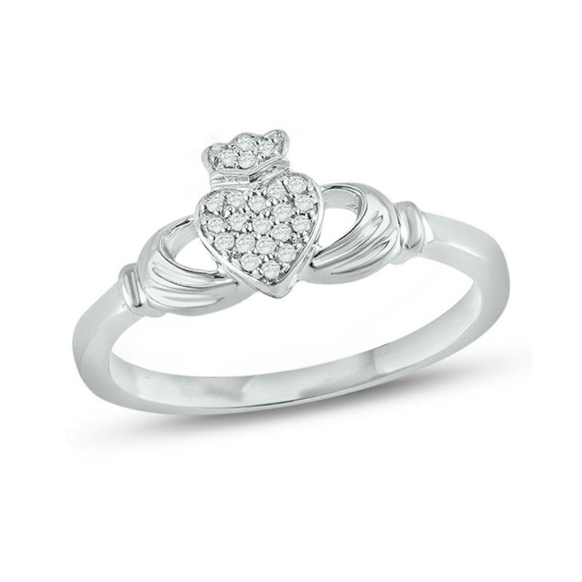 1/10 ct. t.w. Diamond Claddagh Ring In 14K Gold