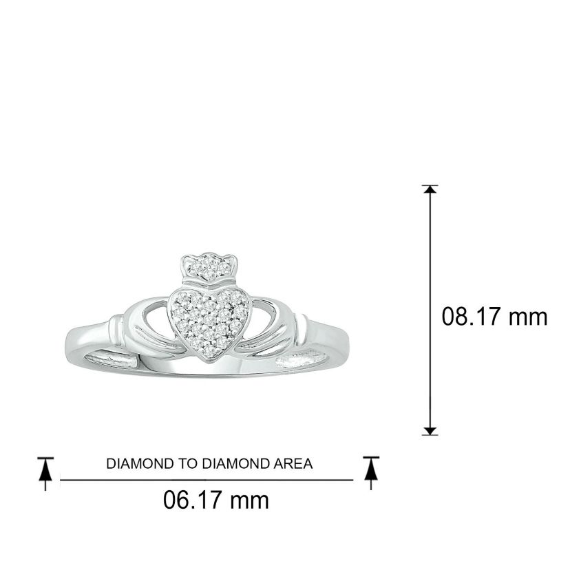 1/10 ct. t.w. Diamond Claddagh Ring In 14K Gold