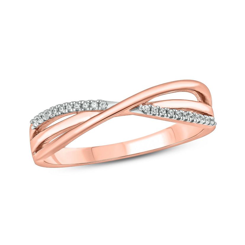 1/10 ct. t.w. Diamond Bypass Ring In 10K Gold