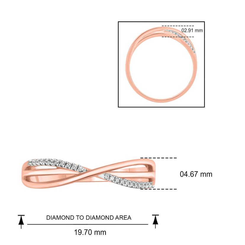 1/10 ct. t.w. Diamond Bypass Ring In 10K Gold