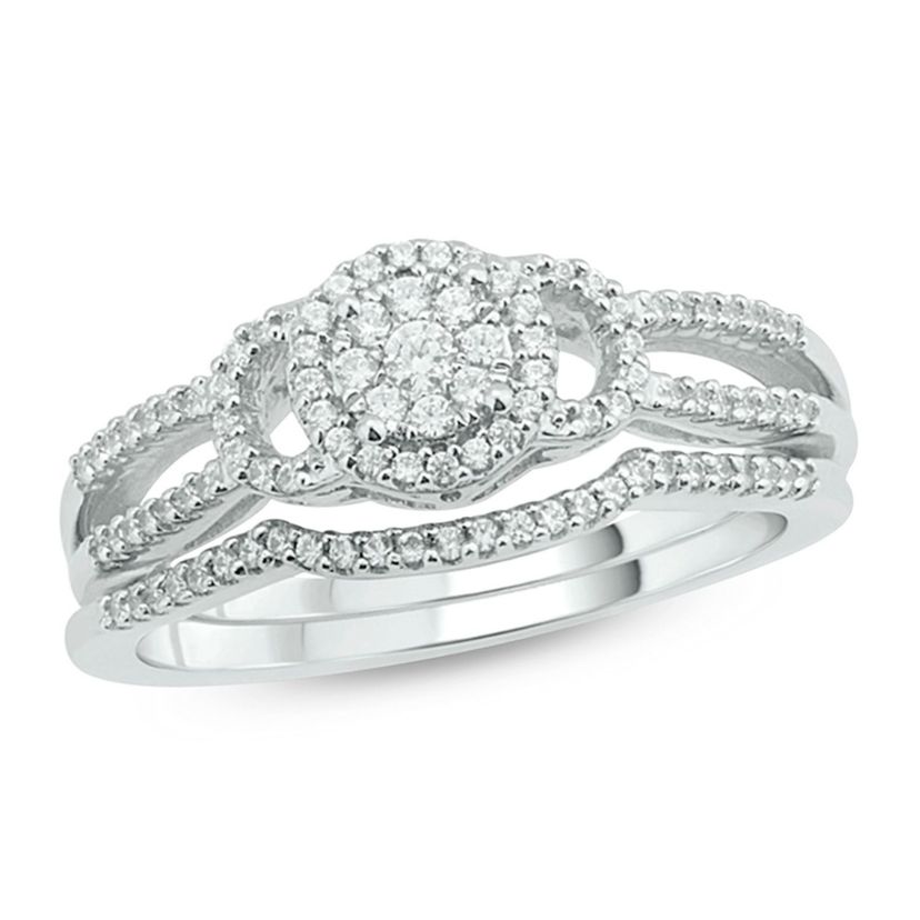 1/3 ct. t.w. Diamond Bridal Ring in 10K White Gold