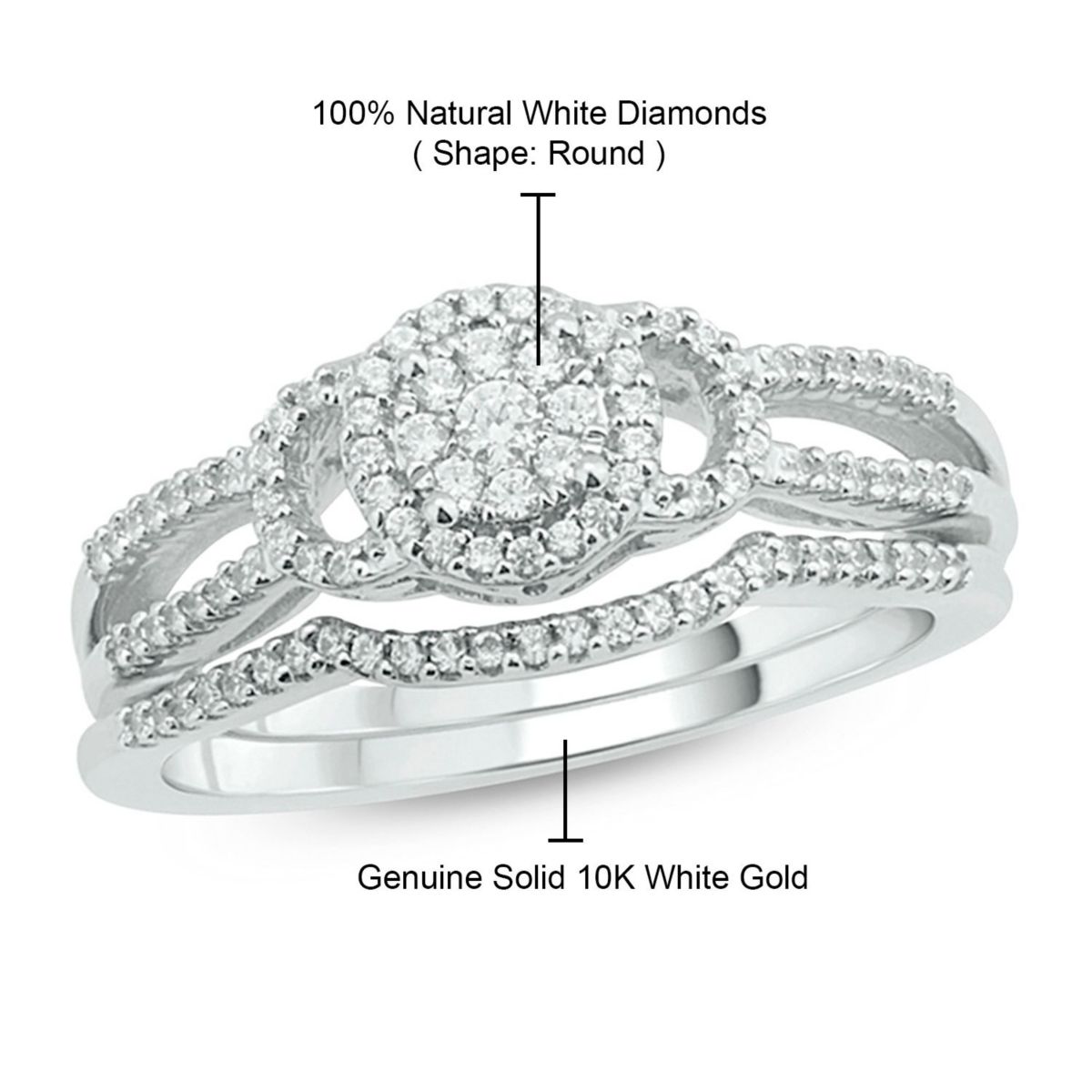 1/3 ct. t.w. Diamond Bridal Ring in 10K White Gold