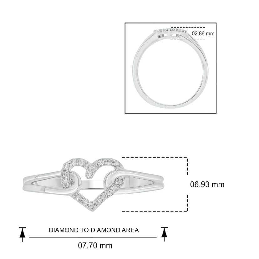 Diamond Accent Heart Anniversary Band Ring in 14K Yellow Gold