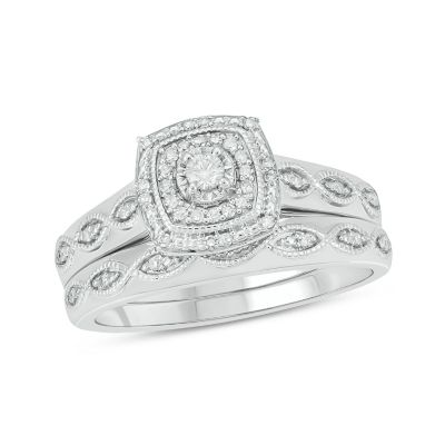 Belk & Co. 1/5 ct. t.w. Diamond with Miracle Plate Bridal Ring in ...