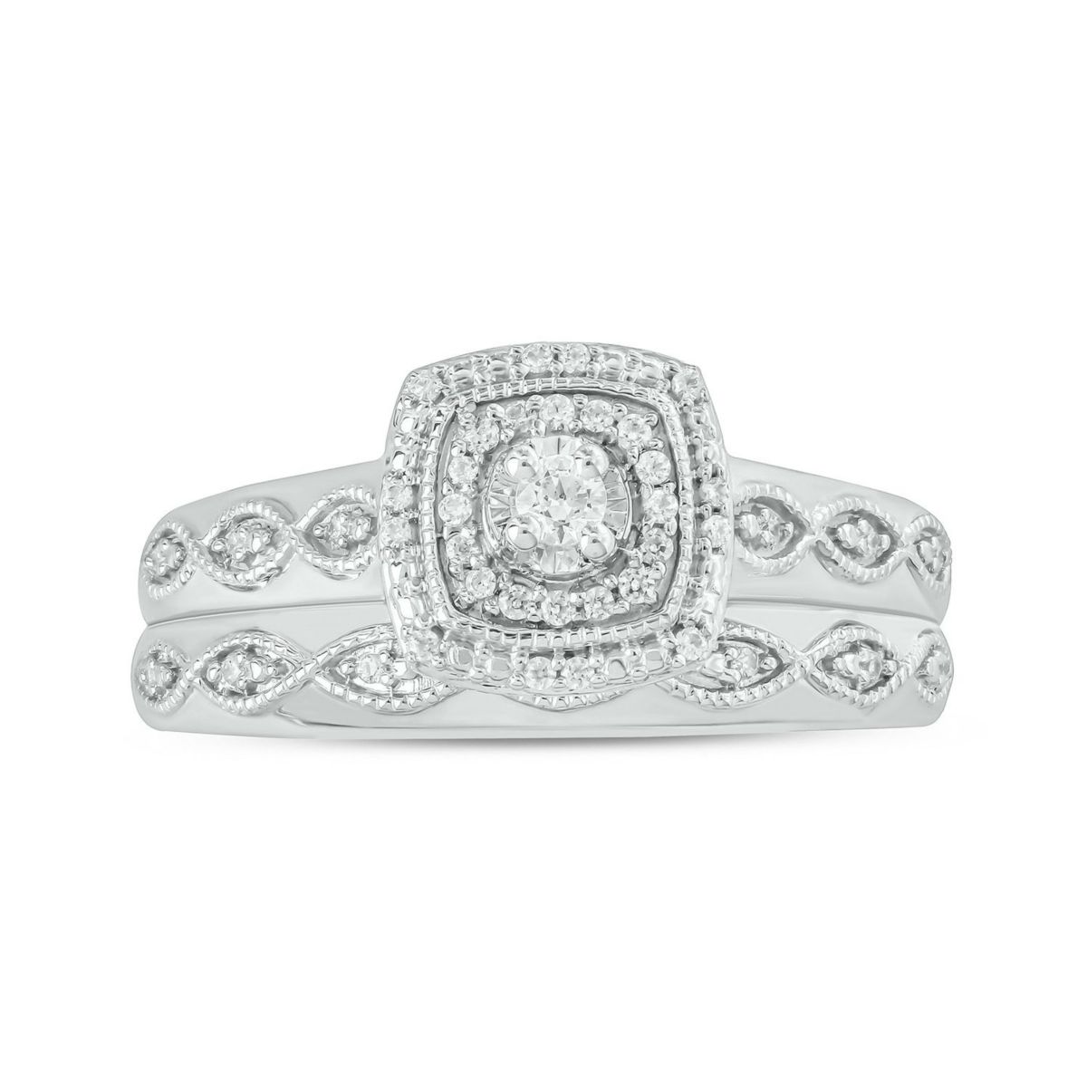 Belk & Co. 1/5 ct. t.w. Diamond with Miracle Plate Bridal Ring in ...