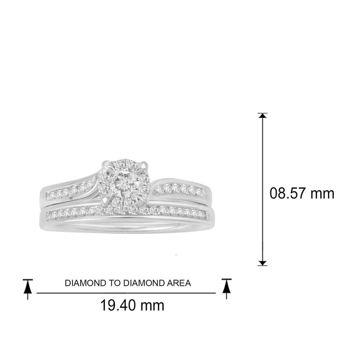 1/2 ct. t.w. Diamond Bridal Ring In 10K White Gold