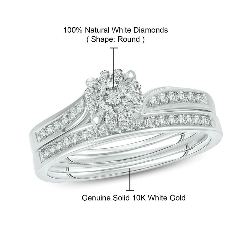 1/2 ct. t.w. Diamond Bridal Ring In 10K White Gold