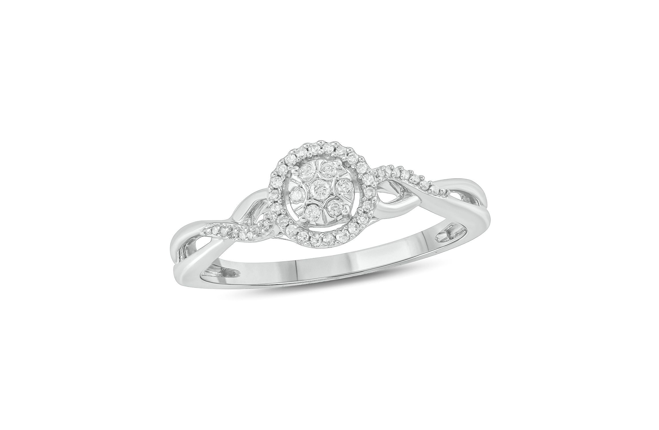1/10 ct. t.w. Diamond Twist Promise Ring In Sterling Silver